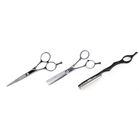 Kit de Coupe pour gaucher ciseaux + sculpteur + rasoir Ysaky