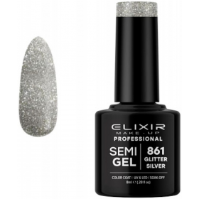 Semi Gel 861 Glitter Silver