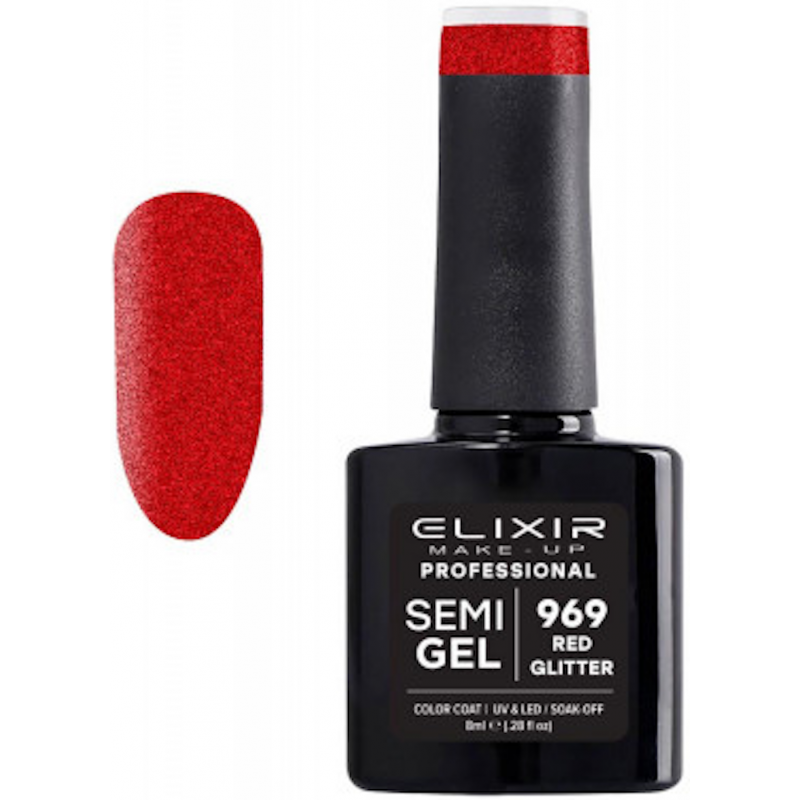 Semi Gel 969 Red Glitter