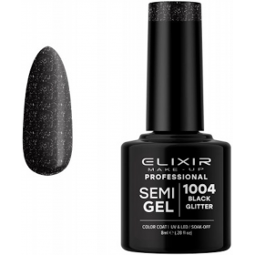 Semi Gel 1004 Black Glitter