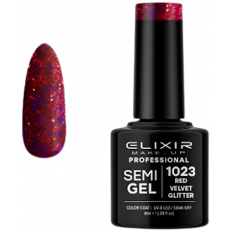 Semi Gel 1023 Red Velvet Glitter