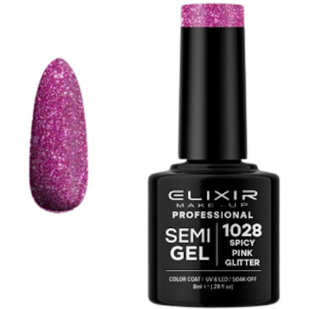 Semi Gel 1027 Spicy Pink Glitter