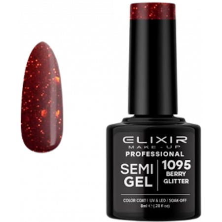 Semi Gel 1095 Berry Glitter
