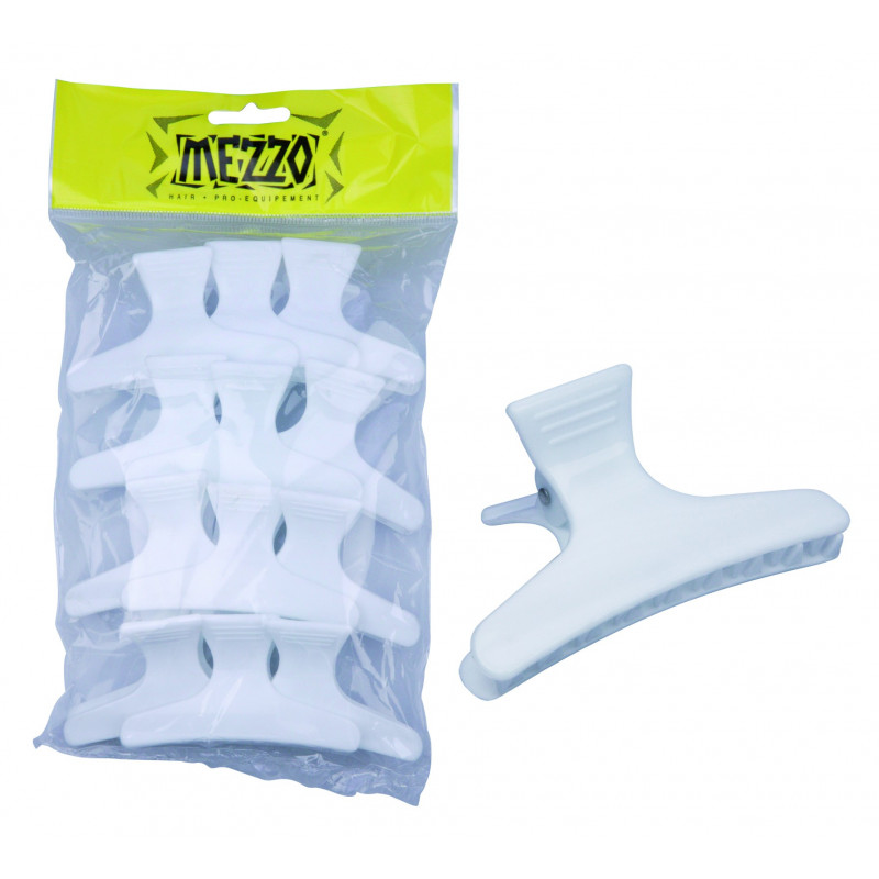 Pinces croco brushing  blanches 8 cm 710110