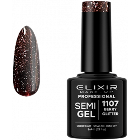 Semi Gel 1107 Berry Glitter