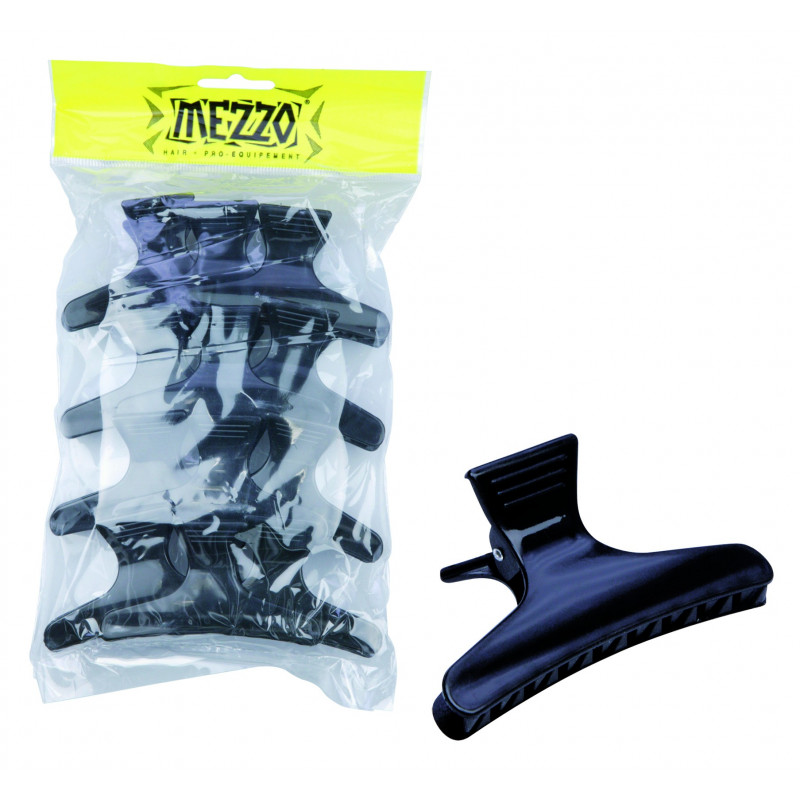 Pinces croco brushing noires  8 cm 710119