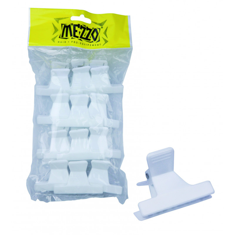 Pinces croco brushing blanches 6cm 7101100