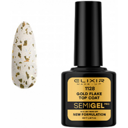 Semi Gel Top Coat 1128 Gold Flake