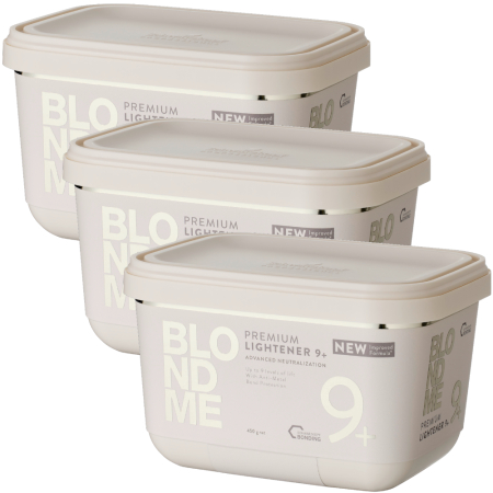 Lot de 3 BlondMe Poudre Prémium + Décolorante 9 tons New Formula