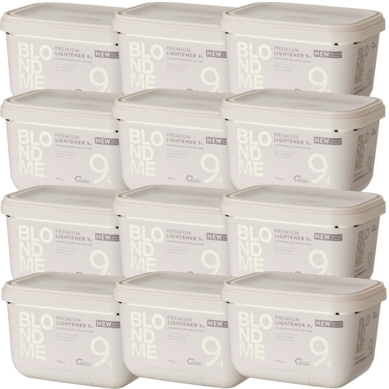 Lot de 12 BlondMe Poudre Prémium + Décolorante 9 tons New Formula