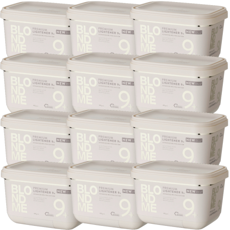 Lot de 12 BlondMe Poudre Prémium + Décolorante 9 tons New Formula