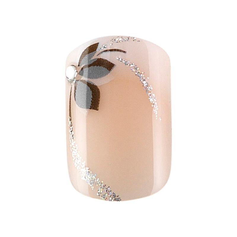 24 faux ongles Idyllic Nails Shiny Flowers 150084