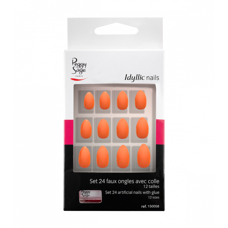 24 faux ongles Idyllic Nails Coral Stiletto 150058