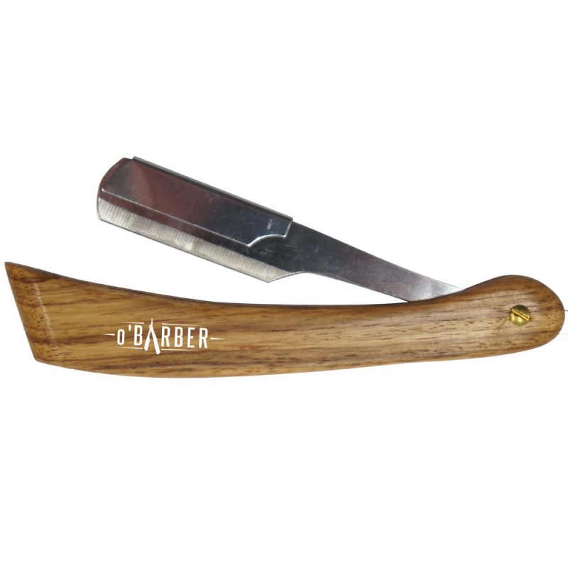 Rasoir coupe-chou manche en bois d'ébène lame acier extra dur