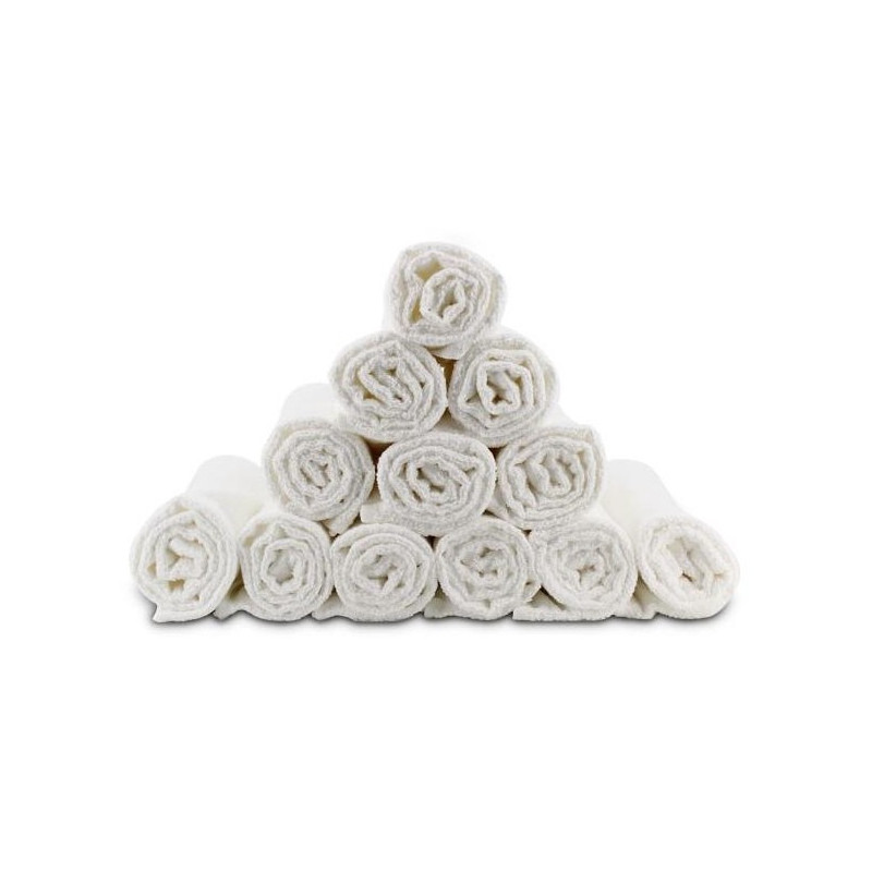 Serviettes éponge Grand Teint Blanches  (la douzaine)