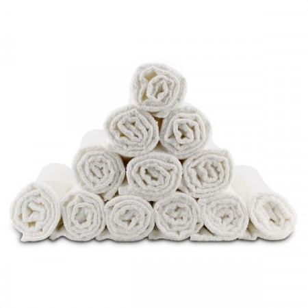 Serviettes éponge Grand Teint Blanches  (la douzaine)