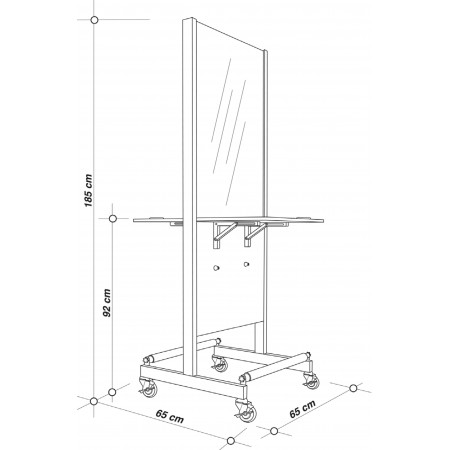 Coiffeuse Centrale Double Twin Sur Roulettes