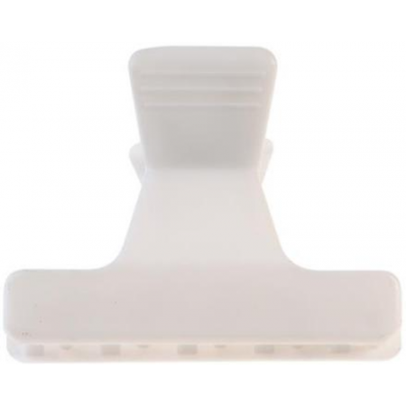 Pinces croco brushing blanches 6cm